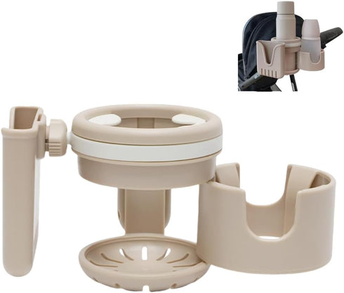 UIVXXUD 3-in-1 Stroller Cup Holder, Baby Stroller Accessories with Bottle Holder, Phone Mount,