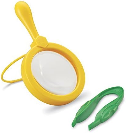 3+ Learning Resources Magnifier & Tweezers - Fine Motor for Kids, Science Toys, STEM, Toddler Explorer Kit, Boys