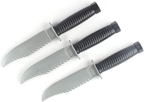 3pcs Fake Knife Realistic Toy Weapon, Plastic Prop Dagger for Halloween, Fools Day Party, Cosplay Joke Gadget