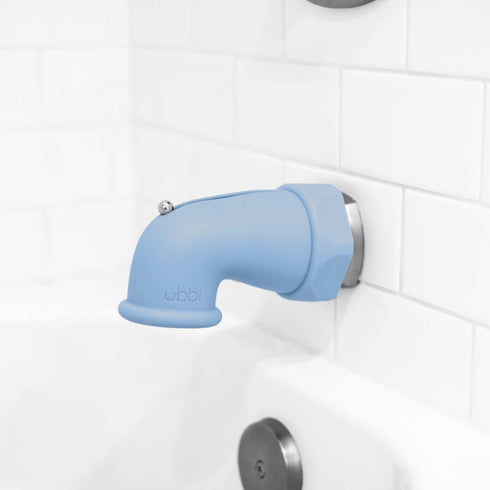 Ubbi Bath Spout Safety Guard, Soft Silicone Cover for Baby Bath Time, Must-Have Accessory, Large, Cloudy Blue
