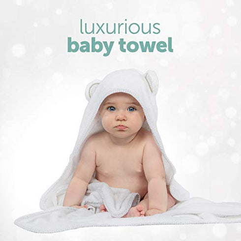 MINIBOO Hooded Baby Towels for Newborn - Super Soft Baby Bath Towels with Hood, Highly Absorbent Viscose Made from