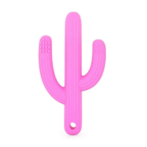 Baby Cactus Teether - Infant Training Toothbrush (Pink)
