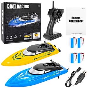2PACK Adults,10km/H 2.4G 4 RC Boat,Remote Control Boats for Kids and High Speed Remote Control Boat,Fast RC Boats