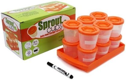 Baby Food Storage Containers with Write What You Want Lids (12 Pk) - 2oz Reusable, Leakproof Plastic Jars