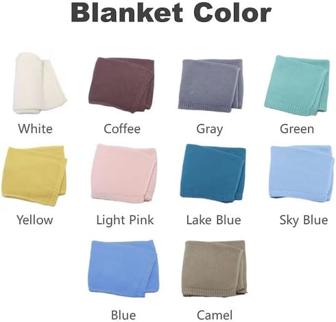 Soft Organic Cotton Knit Receiving Blanket, 100% Luxury Organic Cotton, Cozy Unisex Swaddle Stroller Crib Blanket for