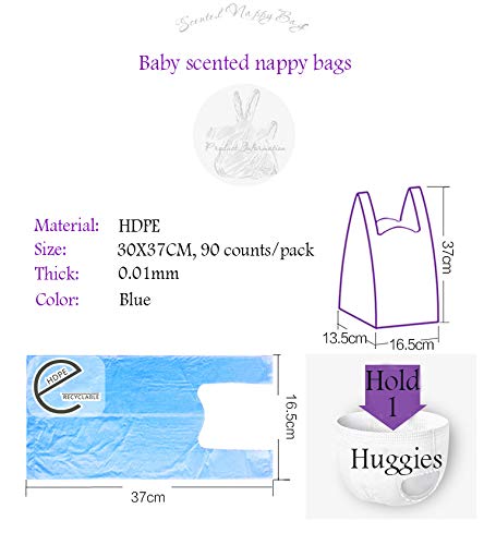 540 Counts 180 Disposable Diaper Bag for Baby, Diaper Sacks Cover the Incontinence Odor Really, Fresh Light Baby Powder
