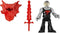 Imaginext Replacement Parts for Fisher-Price Blazing Battler's Dragon Playset - Black and Silver Figure with Helmet &