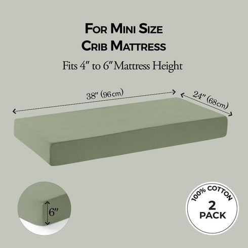 Sheets,100% Sheet,2-Pack,Soft,Baby Boys,Girls,Pack Sheets,Pack Sheets,24 38 Dreamology Mini Crib Cotton Crib Crib