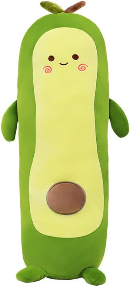 MMTTAO Long Avocado Stuffed Animal, 22 Inch Plushies Squishy Snuggle Toy, Kawaii Food Shaped Hugging Pillow for Kids