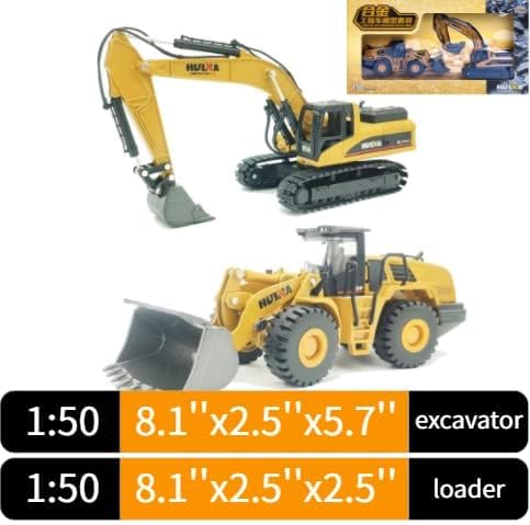 Mini Excavator Toys for Boys, Bulldozer Loader Vehicle for Kids, Sturdy Metal Construction Cars for Indoor/Outdoor Play