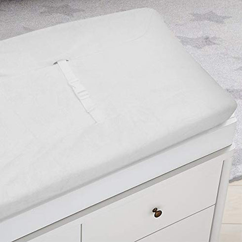 American Baby Company Heavenly Soft Chenille Fitted Contoured Changing Pad Cover, White