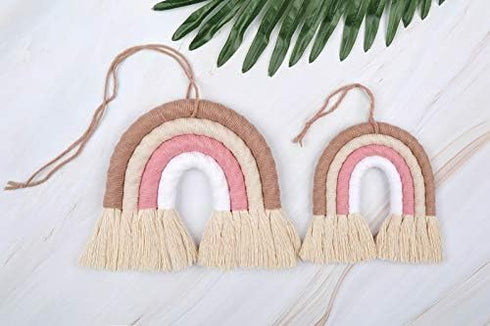 ZWA Handmade Rainbow Wall Hanging, Macrame Wall Art Decor for Kids Room Nursery Home