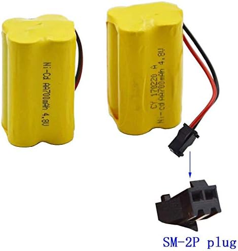 Blomiky 2 Cuboid 4.8V 700mAH AA NiCd Rechargeable Battery - SM-2P Connector for RC Boat and Bus