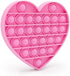 Pink Heart Pop Bubble Fidget Sensory Toy for Kids, Xmas Gift with Alphabets, Birthday Party Prize