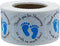 Gender Neutral Baby Shower Stickers, Thank You for Showering Us with So Much Love Round Labels Blue Baby Footprint