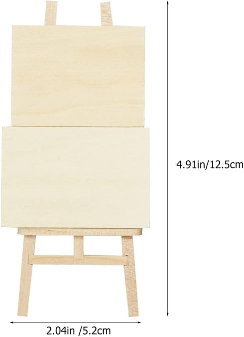 jojofuny Doll House Accessory Painting Tool Set, Wooden Easel Dollhouse Furniture Decoration