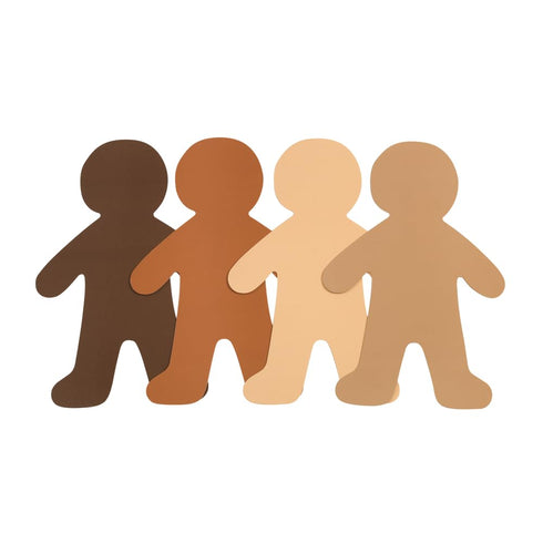 Colorations Multicultural Big People Shapes Set, 24 Glossy Cardboard Figures, Kids Around The World Diversity Craft