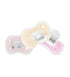 Symmetrical 0-6m, 3-Pack Dr. Brown's Advantage One-Piece Silicone Baby Pacifier, Fully Soother, Ecru/Light Pink/Pink