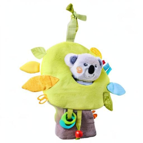 0-12 HABA Koala Hanging Toy for Babies, Stroller and Car Seat Toy - Interactive Plush Activity Center with Rattle