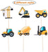 Construction Cupcake Toppers, Dump Truck Tractor Excavator Car Decorations for Kids Birthday Party, 48pcs