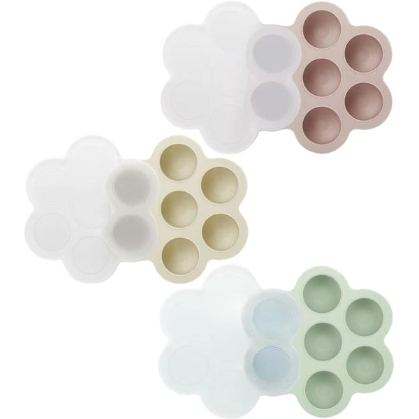 PandaEar 3 Pack Baby Food Freezer Tray with Lids, Silicone Food Feeder Teether Tray for Homemade Baby Food