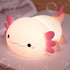 Axolotl Lamp, Axolotl Cute Night Light Gifts, Rechargeable Bedside Nightlight, Dimmable Squishy