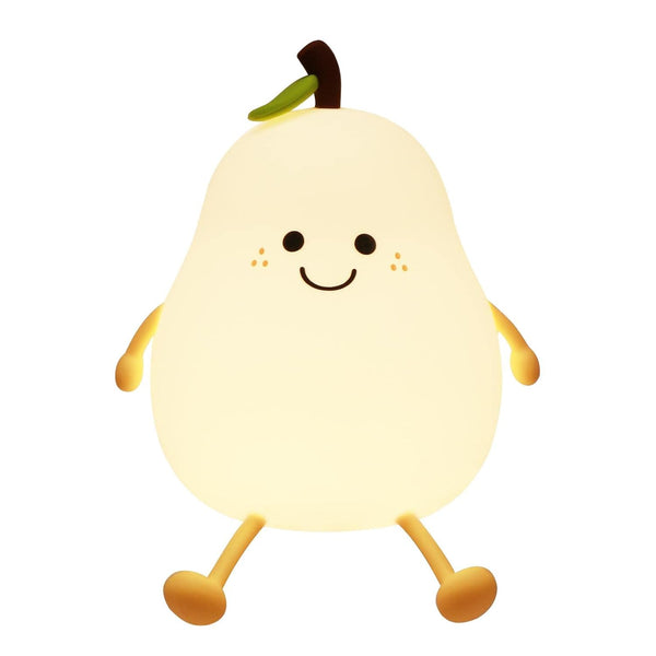 DiQiRenQin LED Cute Pear Night Light, Rechargeable Silicone Fruit Night Lamp, Kawaii Bedside