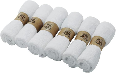 6 Pack Organic Baby Washcloths, Ultra Soft Premium Baby Bath Towels, Newborn