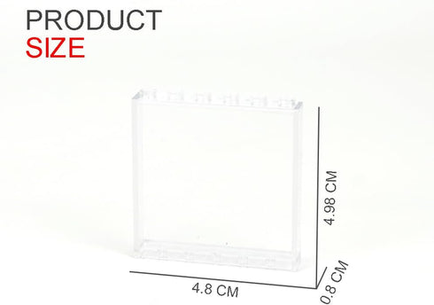 Clear Transparent Flat Plates Bricks, 24 Pieces 1x6x5 Classic Window Bulk Building Blocks Accessories