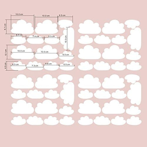 56 Pieces/Set Cloud Wall Decal Vinyl Stickers, Nursery Kids Room Decor, Baby Bedroom Decoration