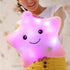Creative Twinkle Glowing Stars Shape Plush Throw Pillow, LED Night Light Pillow Cushions for Kids, Christmas (Pink)