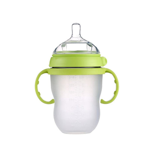 Bottle Handles Grips Compatible for Comotomo Feeding Baby Bottles (Set of 4, 2 Pink + 2 Green)