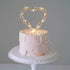 Wedding Cake Toppers Love Heart Pearl Cake Toppers with LED Light for Birthday Wedding Engagement Decorations
