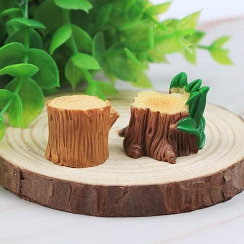 16 PC Miniature Creative Simulation Tree Stump Ornaments: Perfect for Home Art Sculpture and Dollhouse Decorations