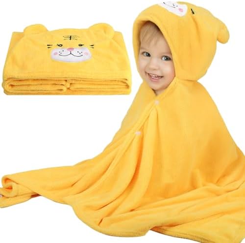 CLRBEATTY Toddler Bath Towel, Baby Hooded Towel, Ultra Absorbent Soft Shower Towel, Unisex
