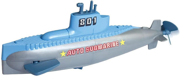 Wind-Up Submarine Bath Toy Clockwork Powered Diving Sub, No-Battery Windup Pool &