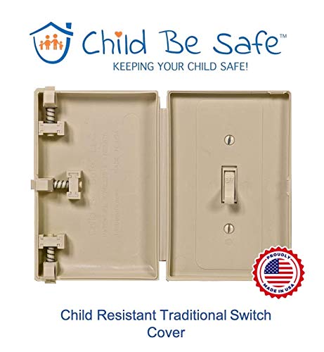 Baby Toddler Pet Resistant Electrical Safety Cover Guard for Home and Business, Made in USA, Traditional Standard Toggle Light Switch (1 Count, Ivory)