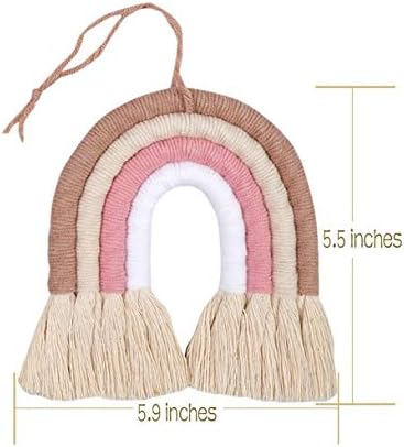 ZWA Handmade Rainbow Wall Hanging, Macrame Wall Art Decor for Kids Room Nursery Home