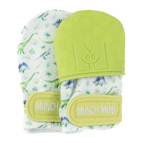 Malarkey Kids Dinosaur Paw Teething Mitt - Pack of 2 Soothing Infant