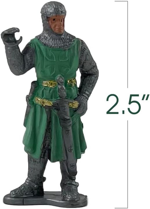 ArtCreativity Knight Action Figures for Kids - Set of 16 Free-Standing Knight Figurines, Medieval Party Decorations &