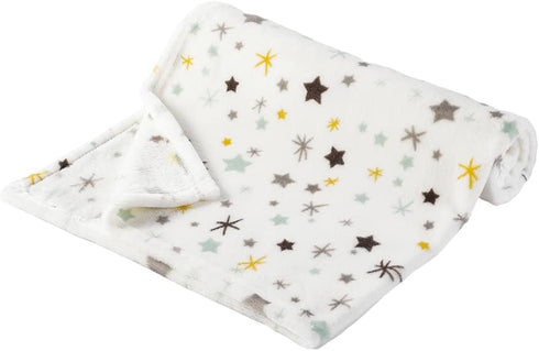 Bunnikins & Clover Lightweight Plush Flannel Baby Blanket - Super Soft Floral Fleece for Crib and Toddler Bed