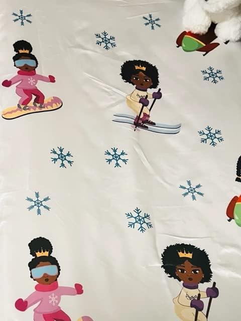 Satin Crib Fitted Sheet for Baby Girls,Boys,Toddler Bed, daybed to retain Hair Moisture Size (Ice Princess, Mini Crib Sheet) by Beddings Place