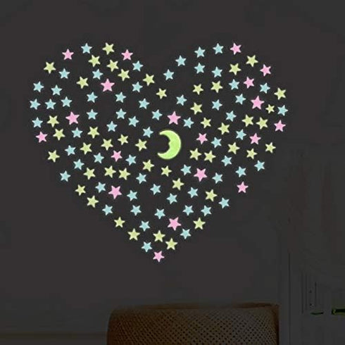Kiddale 307 Pcs Glow in Dark Stars, Moon, Snowflake, and Butterfly Wall Stickers for Kids Bedroom Decor Kit