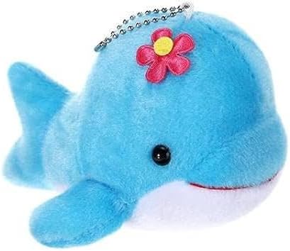 Blue Mini Ocean Animal Plush Decorations, Soft Small Stuffed Animals, Plush Keychain Decorations for Carnival Prizes