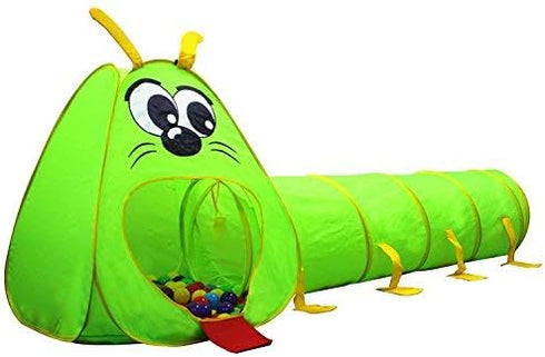 Kiddey Caterpillar Kids Play Tunnel and Tent, 2 Pc. Crawl Through Baby Ball Pit for Toddlers