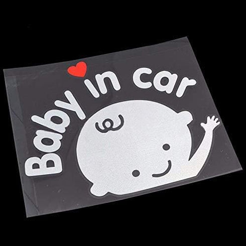 CM Wealth 2 Packs Baby in Car Sticker Decal, Cute Baby on Board Sign for Car Safety (Boy+Girl)