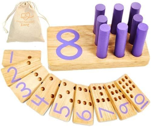 Counting Peg Board | Montessori Math and Numbers for Kids | Wooden Math Manipulatives