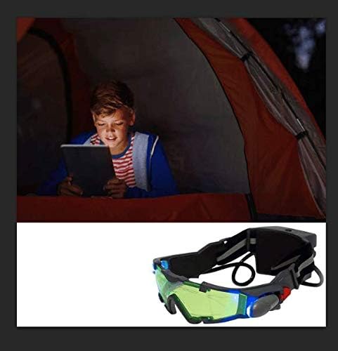 Yolyoo Night Vision Goggles, Adjustable Kids LED Goggles, Flip-Out Lights, Green Lens for Racing, Bicycling