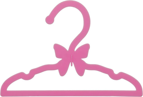 Doll Clothes Hangers for American 18" Girl Dolls - Set of 24 Unique Pink and White Butterfly Wardrobe Hangers