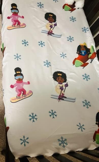 Satin Fitted Crib Sheet for Baby Girls, Boys, Toddler Bed, Daybed, Retains Hair Moisture (Ice Princess, Mini Crib Sheet)